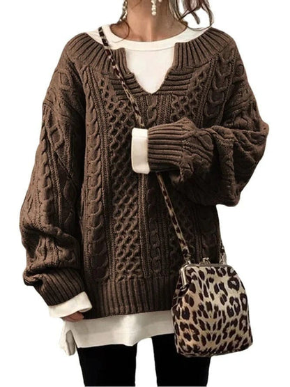 Cozy Women's Crew Neck Knit Winter Sweater