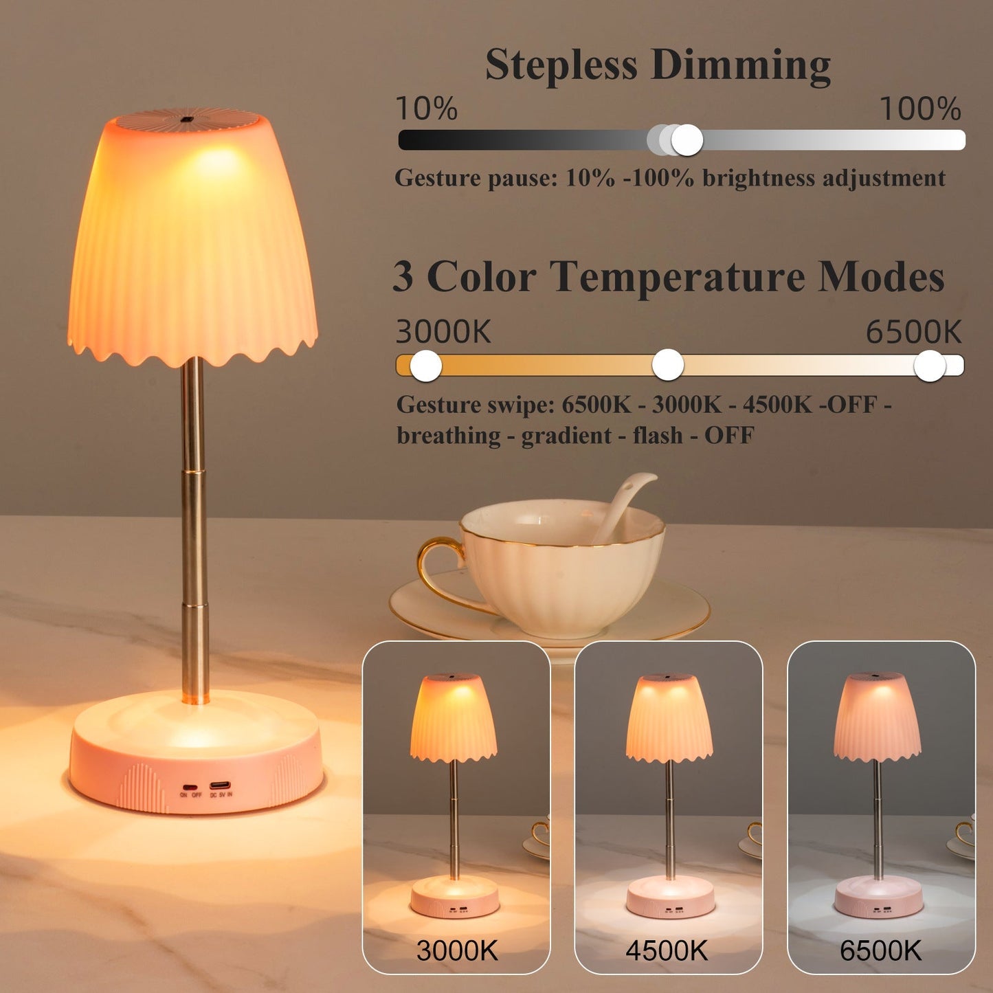 Compact USB Bedside Table Lamp