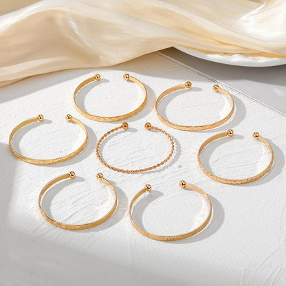 Edgy Multi Tone Statement Cuff Set