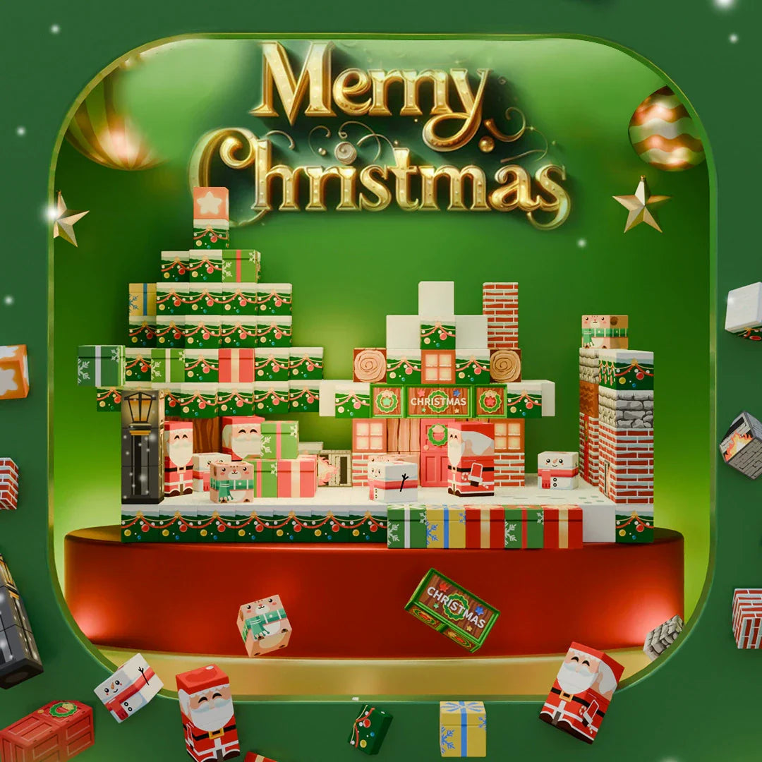 Vibrant Holiday Magnetic Construction Blocks Set