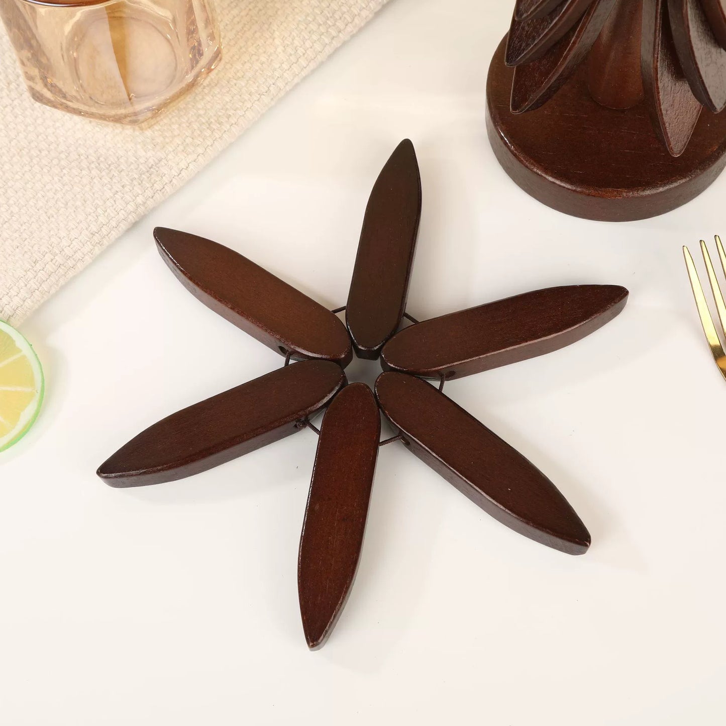 Protective Wooden Holiday Tree Coasters