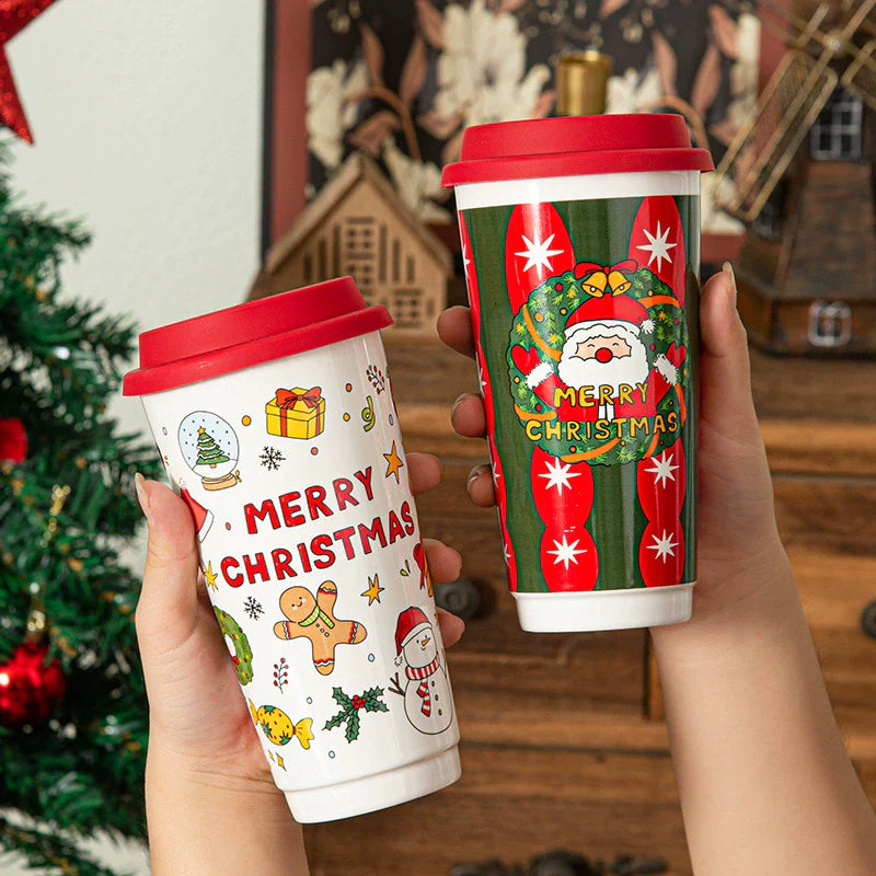 Colorful Holiday Ceramic Coffee Mug