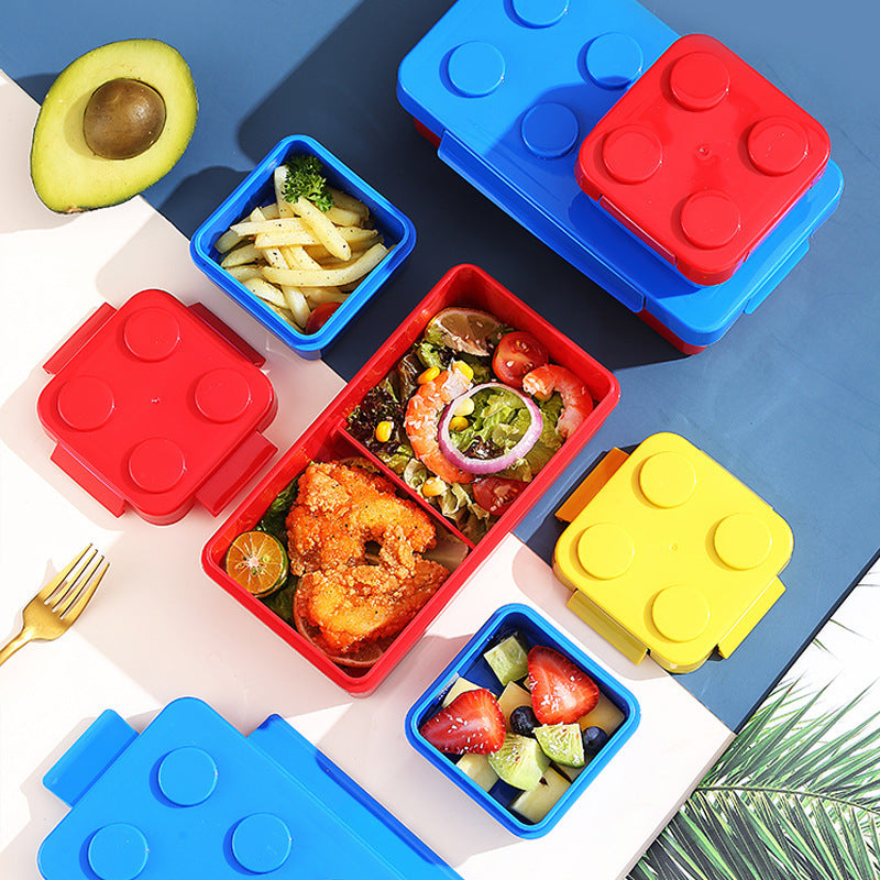 Colorful Children's Block Pattern Lunchbox