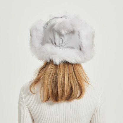 Soft Fuzzy Animal Ear Beanie Hat for Ladies