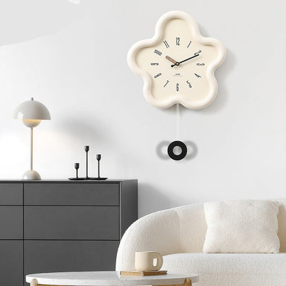 Beautiful Floral Swing Wall Clock