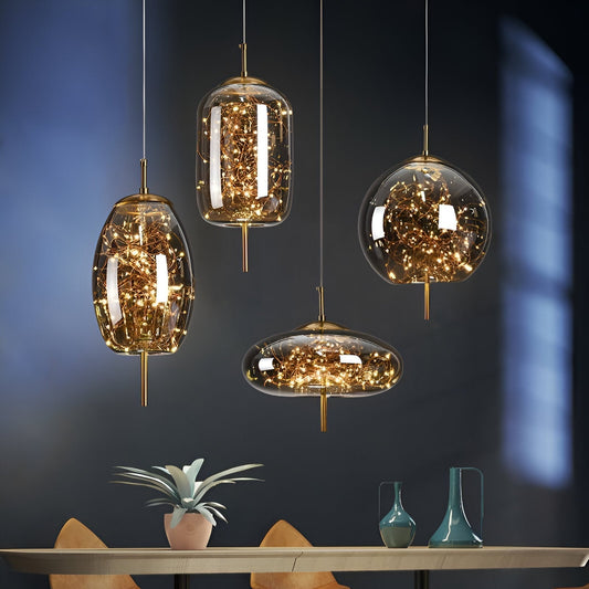 Beautiful Pendant Glass Lighting Fixture - Luxicro