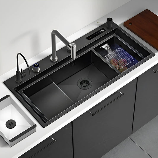 Contemporary High Tech Stainless Kitchen Basin Sink - Luxicro