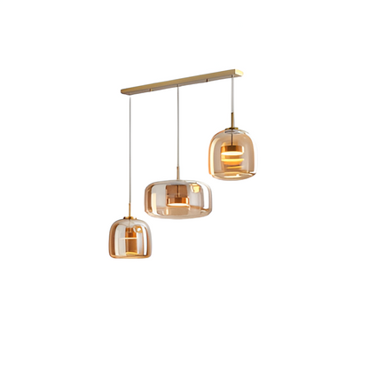 Stylish Glass Pendant Light Fixture 3-Pack Adjustable