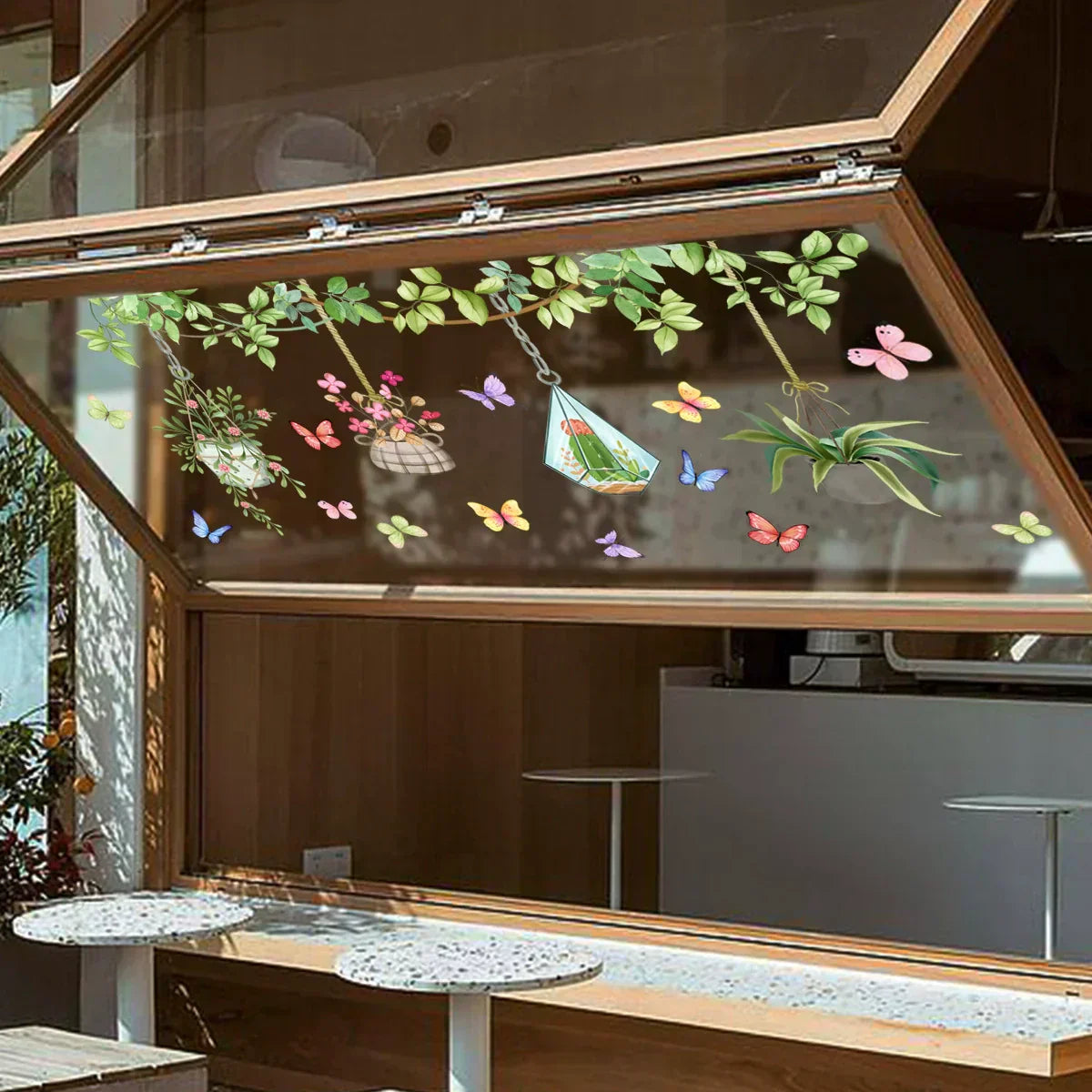 Colorful Floral Static Window Sticker