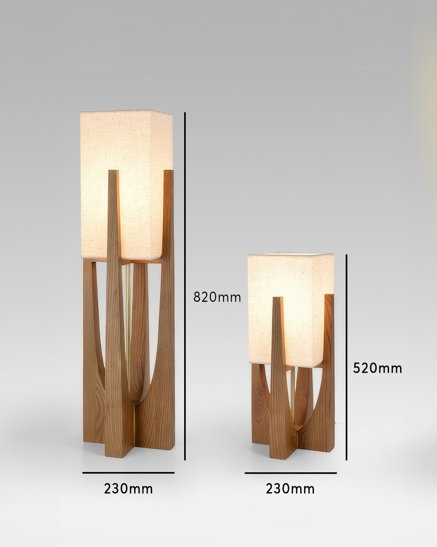 Traditional Wooden Floor Lamp Solid Dark Wood