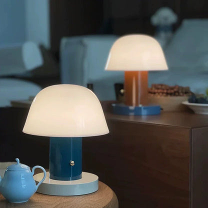 Compact Wooden Rechargeable Desk Lamp