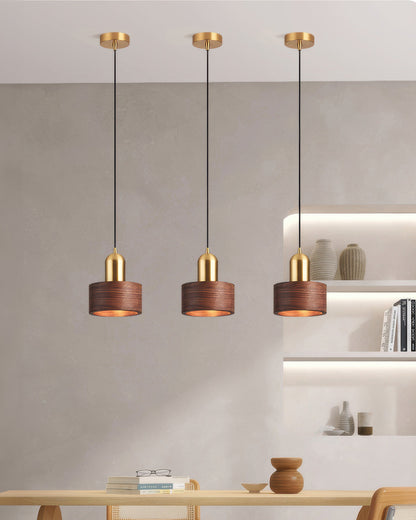Asian Inspired Hanging Cylinder Pendant Lamp