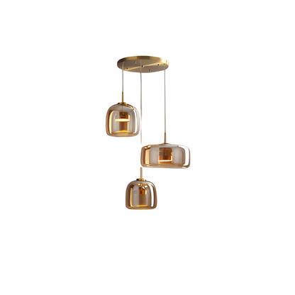 Stylish Glass Pendant Light Fixture 3-Pack Adjustable