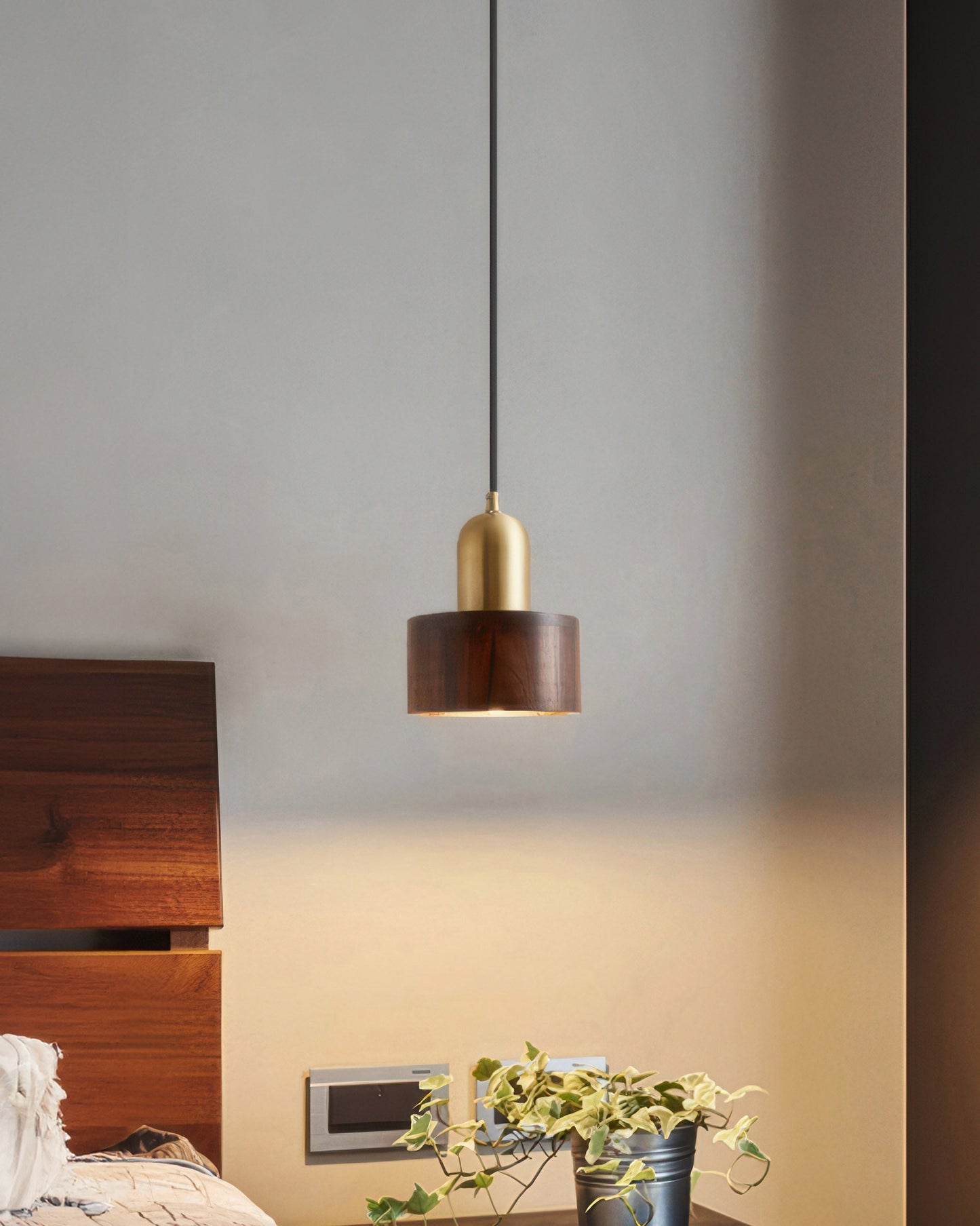 Asian Inspired Hanging Cylinder Pendant Lamp