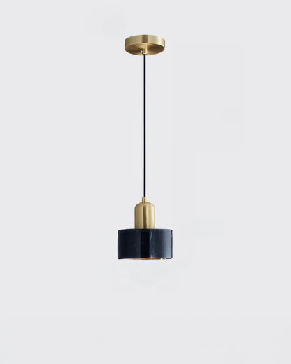 Asian Inspired Hanging Cylinder Pendant Lamp