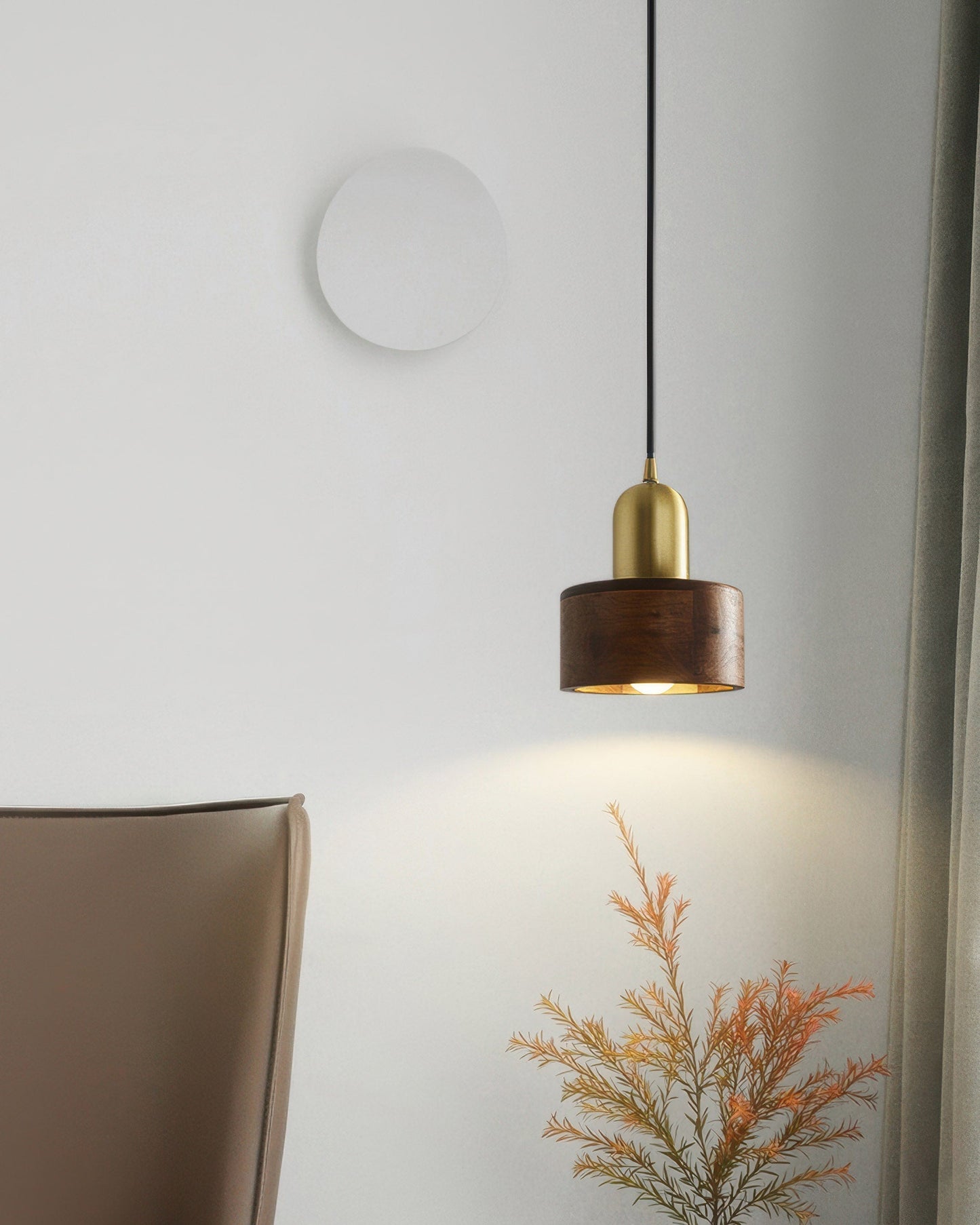 Asian Inspired Hanging Cylinder Pendant Lamp