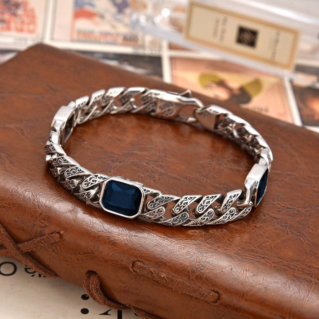 Simple Diamond Pattern Copper Chain Bracelet