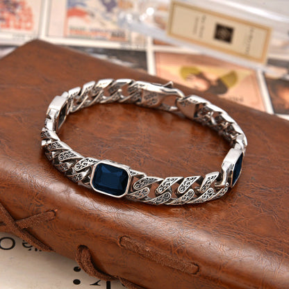 Simple Diamond Pattern Copper Chain Bracelet
