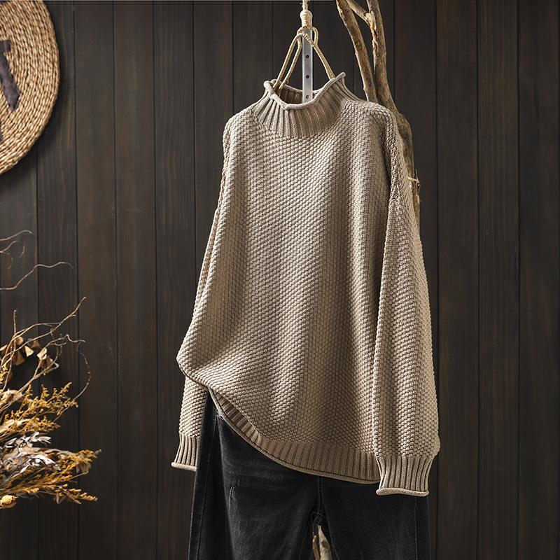 Cozy Women's Crew Neck Waffle Sweater