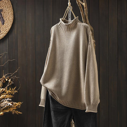 Cozy Women's Crew Neck Waffle Sweater