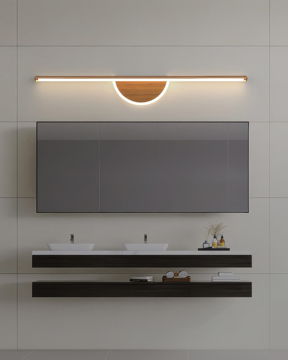 Contemporary Curved Wood Wall Light