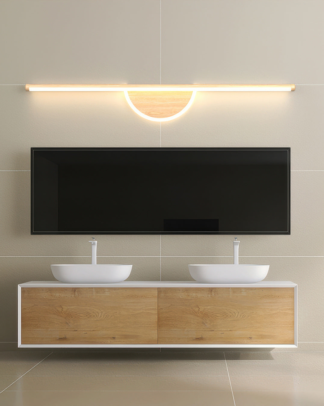 Contemporary Curved Wood Wall Light