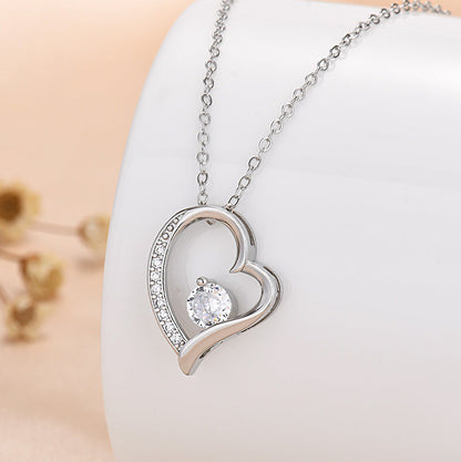 Pretty Heart Diamond Solitaire Pendant Necklace