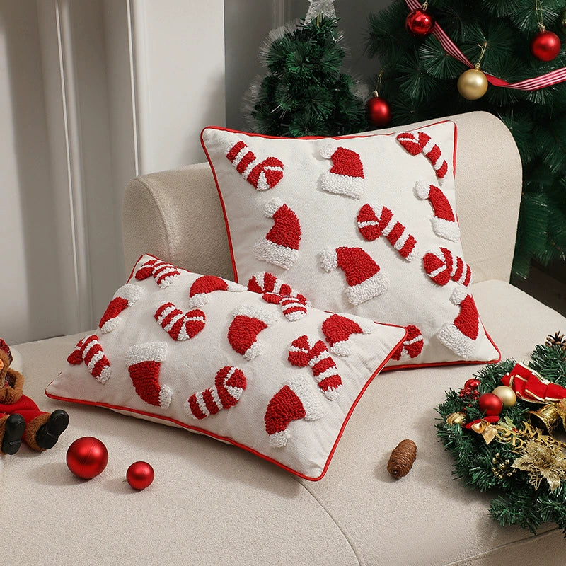Plush Textured Holiday Velvet Pillow
