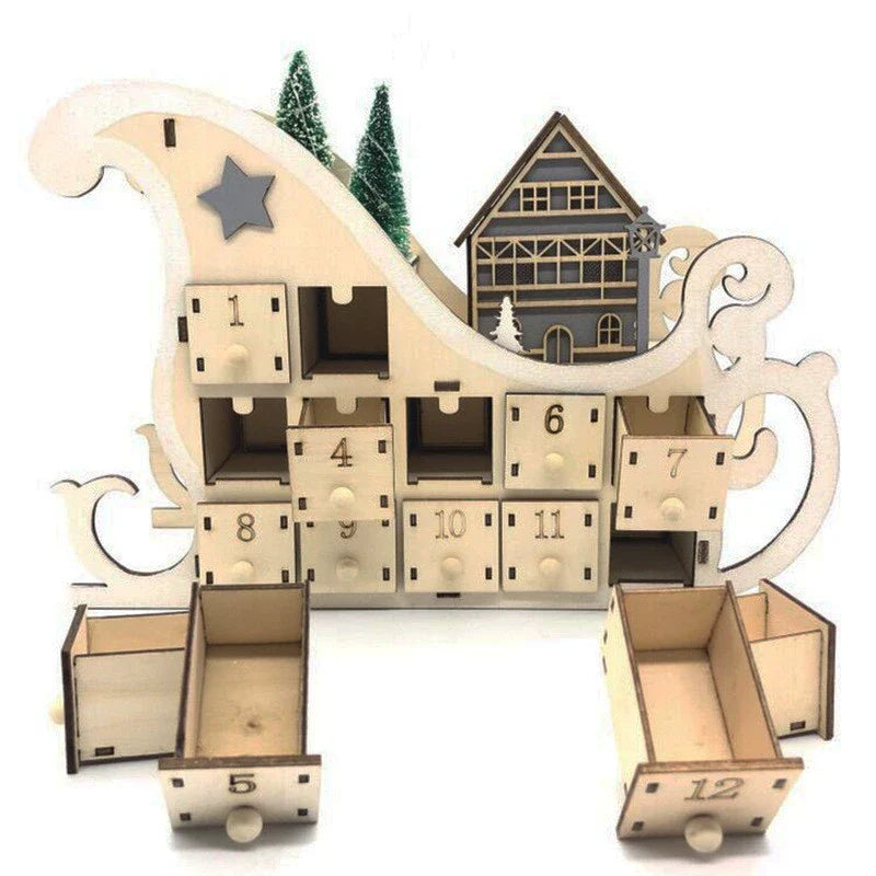 Classic Christmas Countdown Wood Calendar
