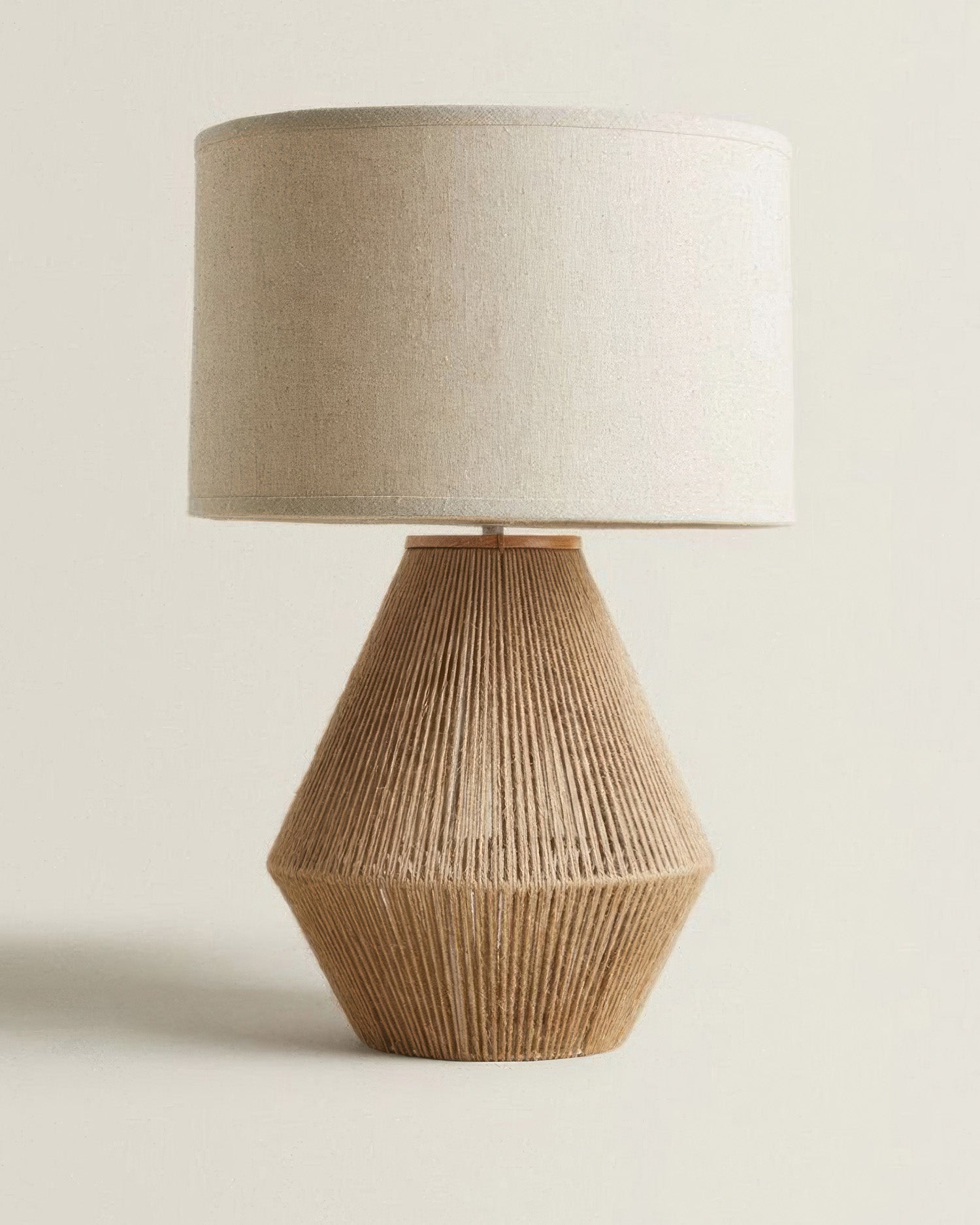 Natural Hemp Table Lamp With Earthy Woven Shade - Luxicro