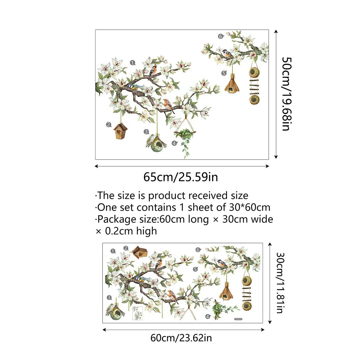 Colorful Floral Static Window Sticker