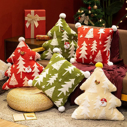 Vibrant Holiday Tree Plush Pillow Decoration - Luxicro