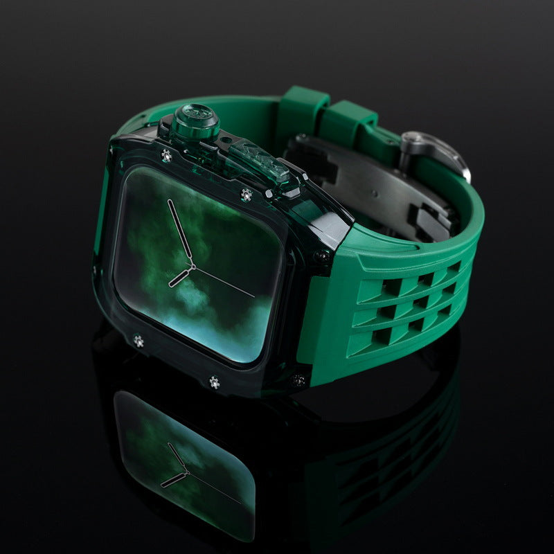 Black Rubber Strap Kit For Apple Watch