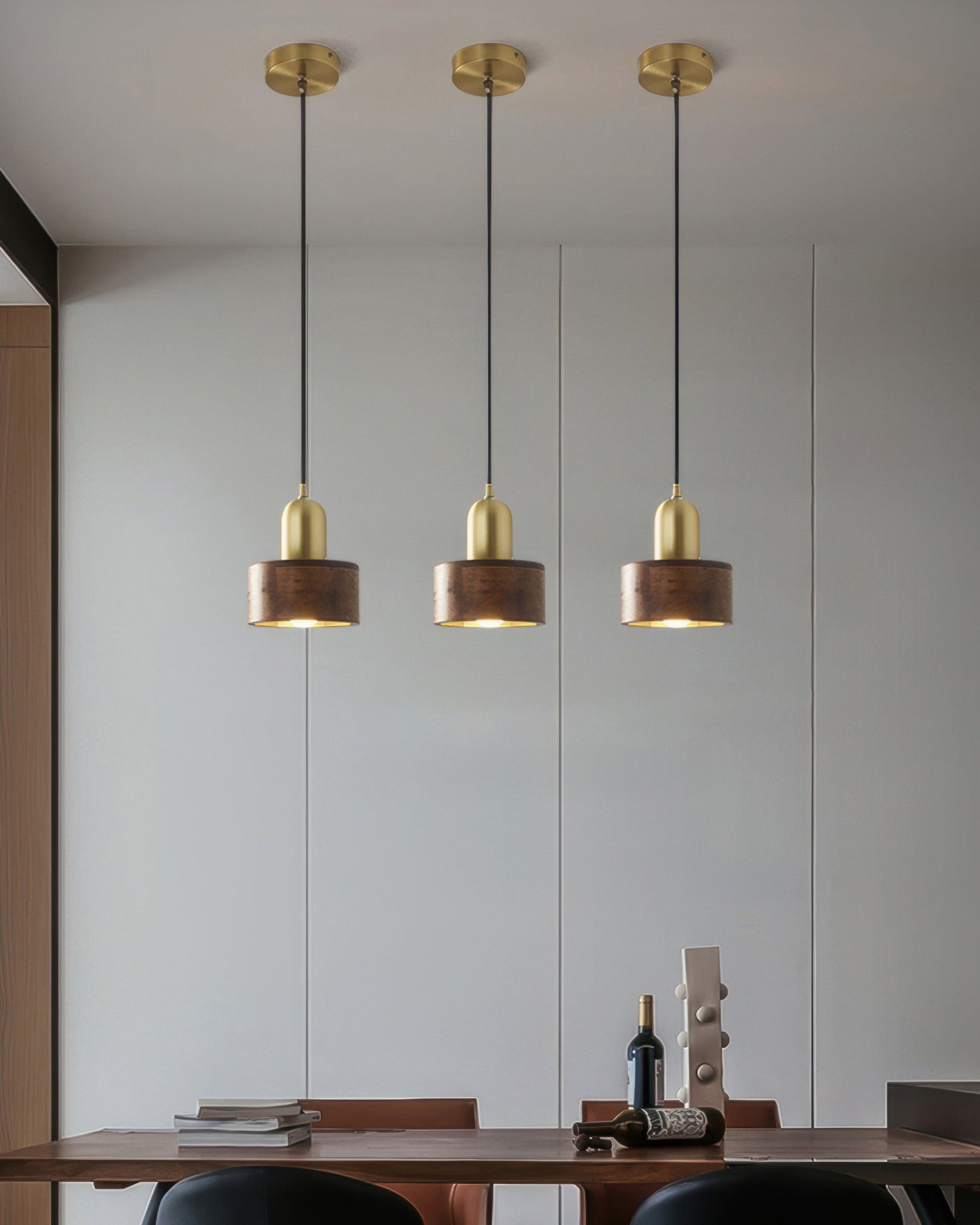 Asian Inspired Hanging Cylinder Pendant Lamp