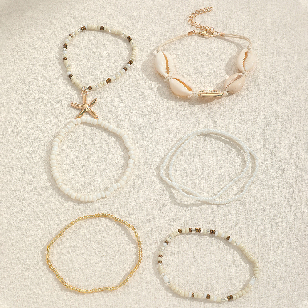 Trendy Coastal 7 Piece Charm Bracelet Set