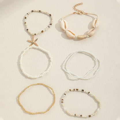 Trendy Coastal 7 Piece Charm Bracelet Set