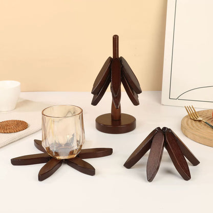 Protective Wooden Holiday Tree Coasters