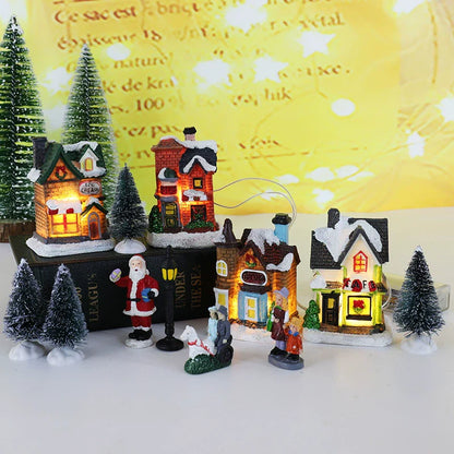 Small Glow in Dark Christmas Village Set