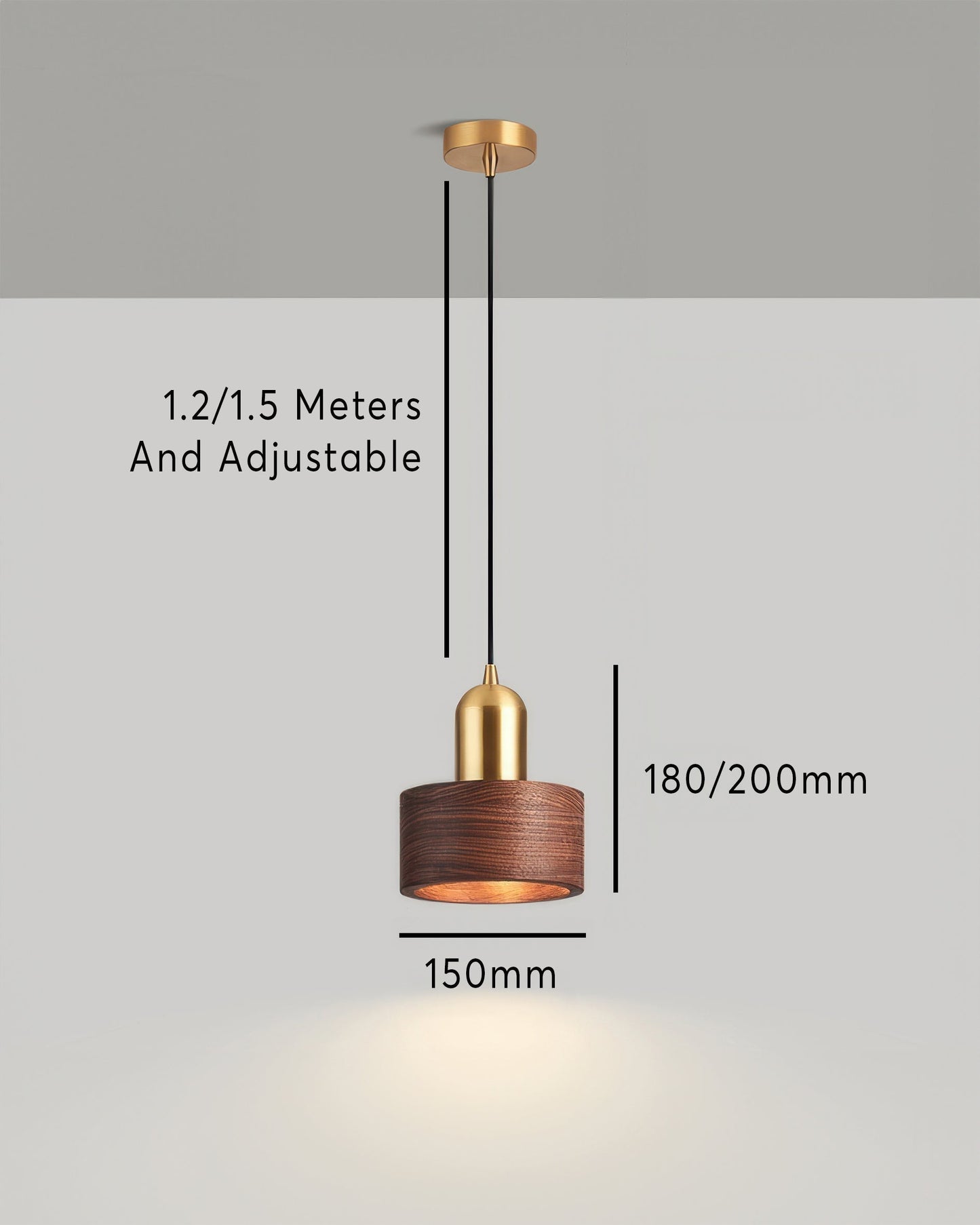 Asian Inspired Hanging Cylinder Pendant Lamp