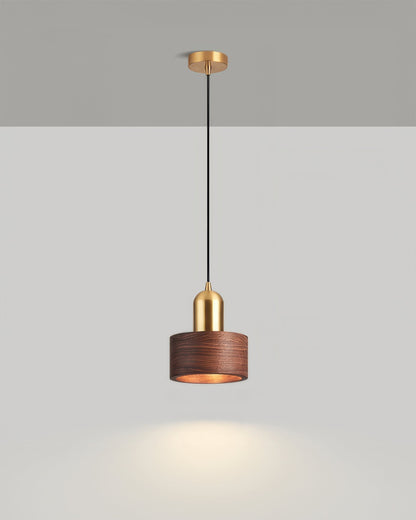 Asian Inspired Hanging Cylinder Pendant Lamp