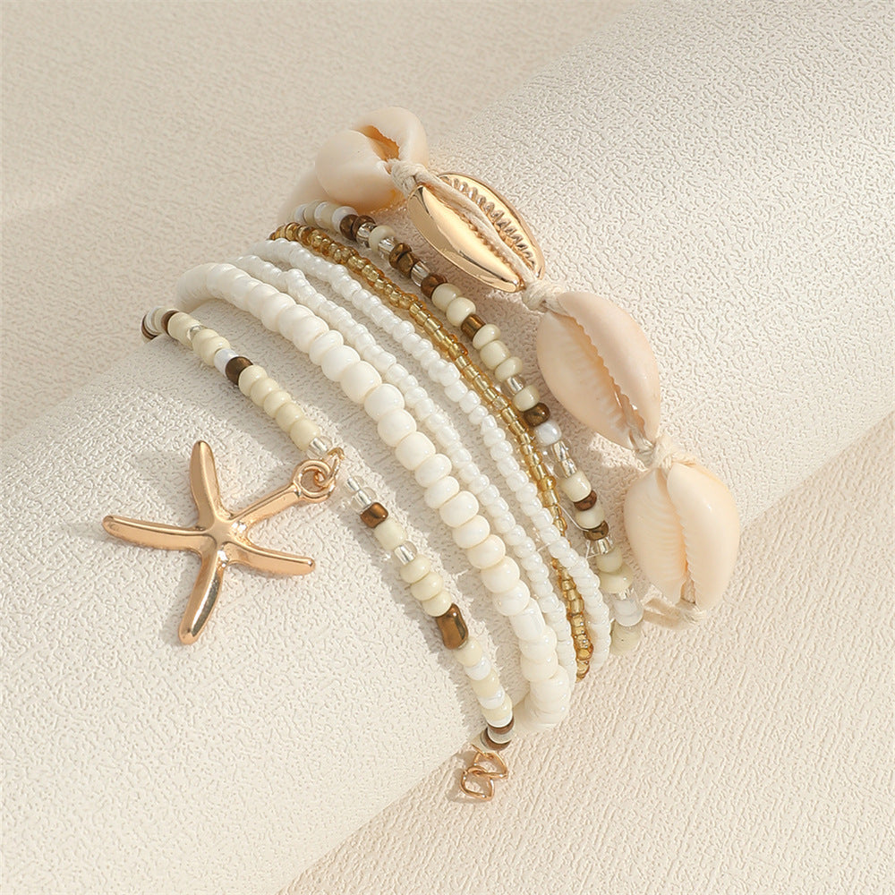 Trendy Coastal 7 Piece Charm Bracelet Set