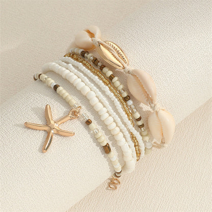Trendy Coastal 7 Piece Charm Bracelet Set