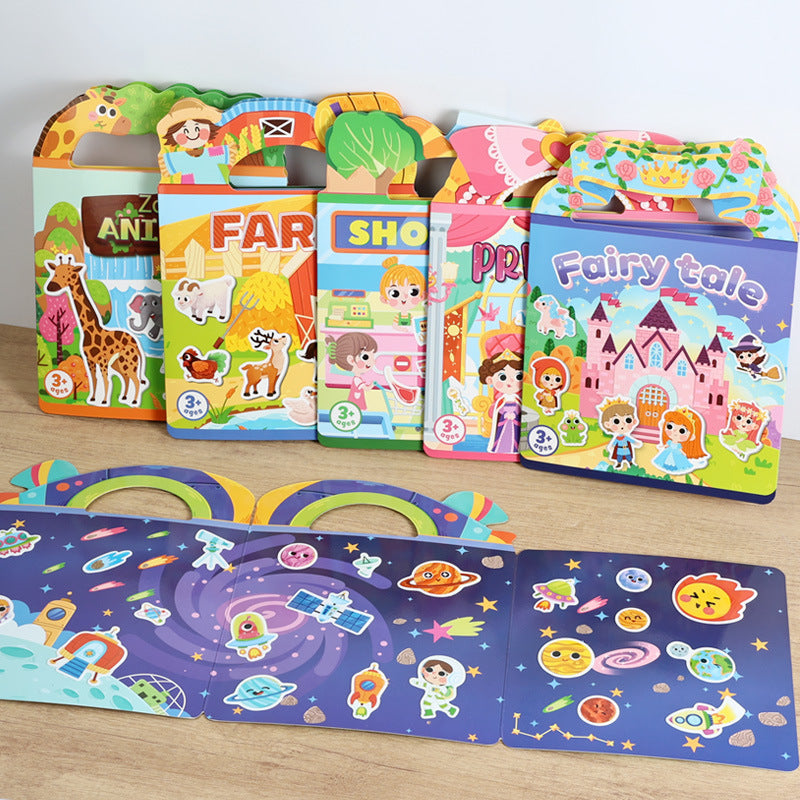 Colorful Reusable Sticker Activity Books for Kids