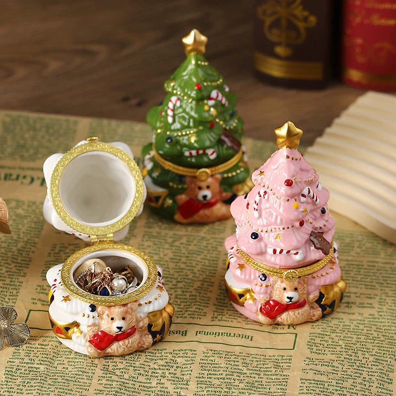 Cute Ceramic Teddy Holiday Figure