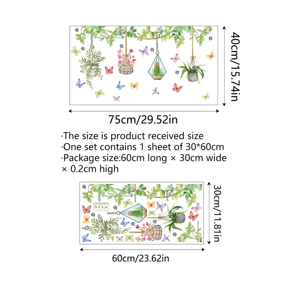 Colorful Floral Static Window Sticker