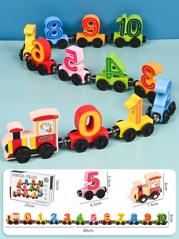 Learning Wooden Toy Train Set - Luxicro