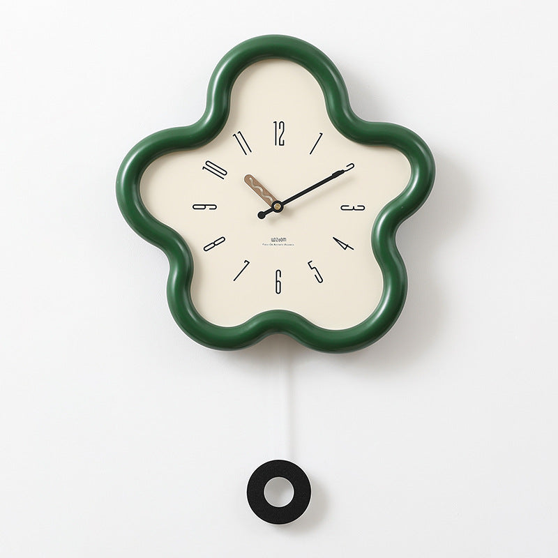 Beautiful Floral Swing Wall Clock
