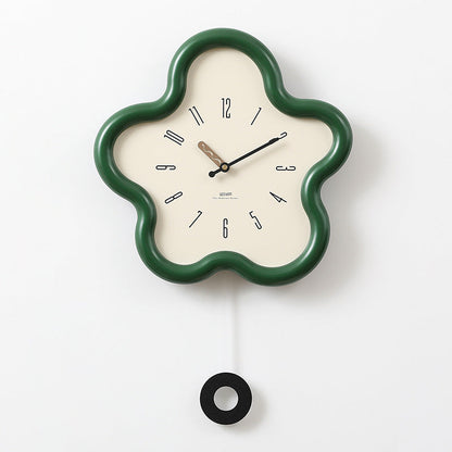 Beautiful Floral Swing Wall Clock