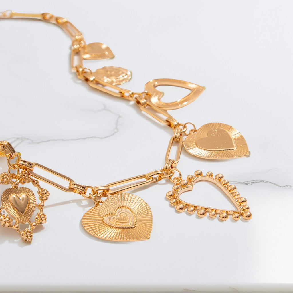 Trendy Love Heart Chain Necklace