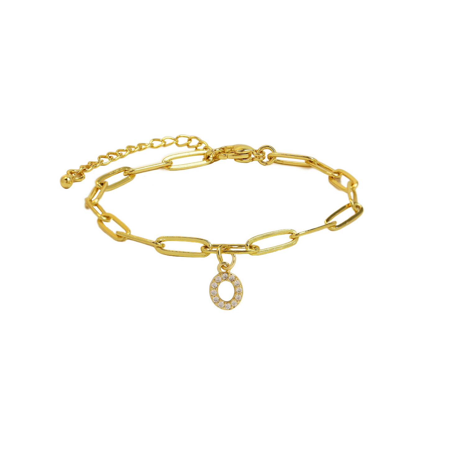 Dainty Monogram Paperclip Chain Bracelet